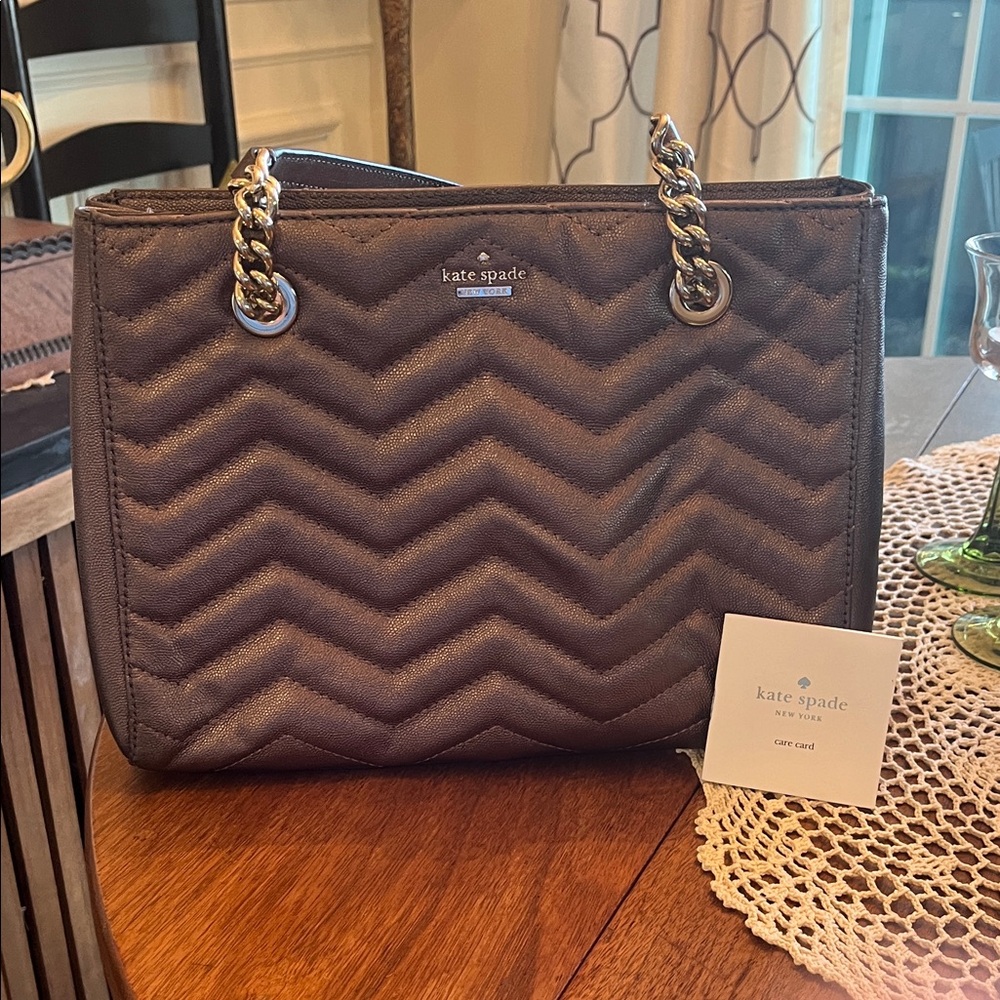 Kate Spade Chocolate Chevron Shoulder Bag
